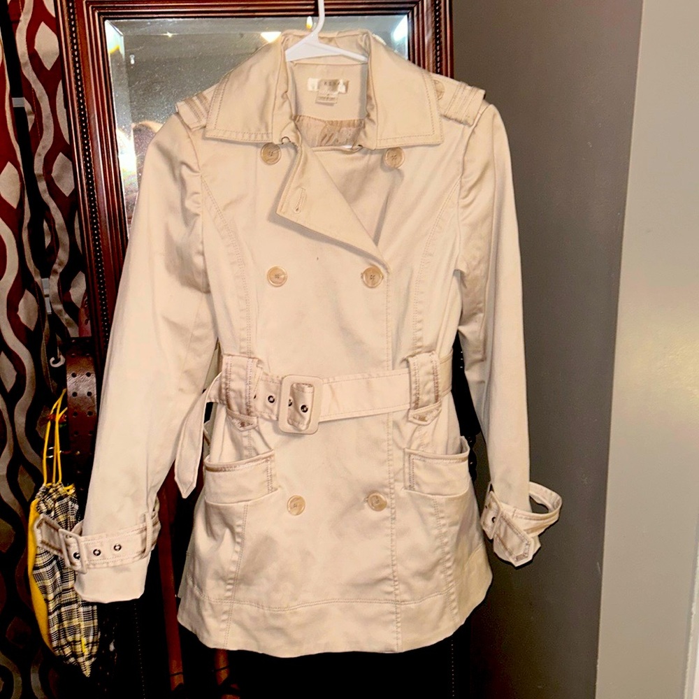 Kenar pea coat/weather resistant size small color, beige
